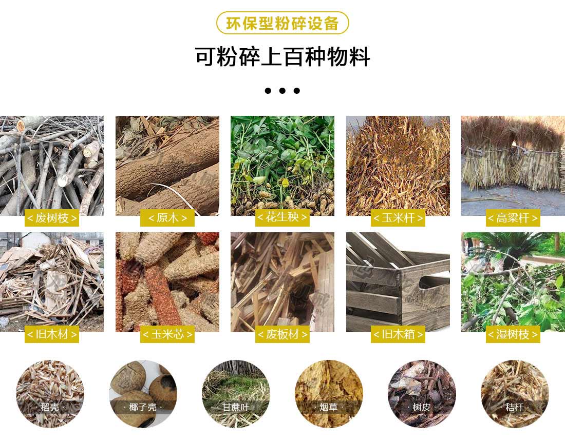 木屑粉碎機應(yīng)用物料